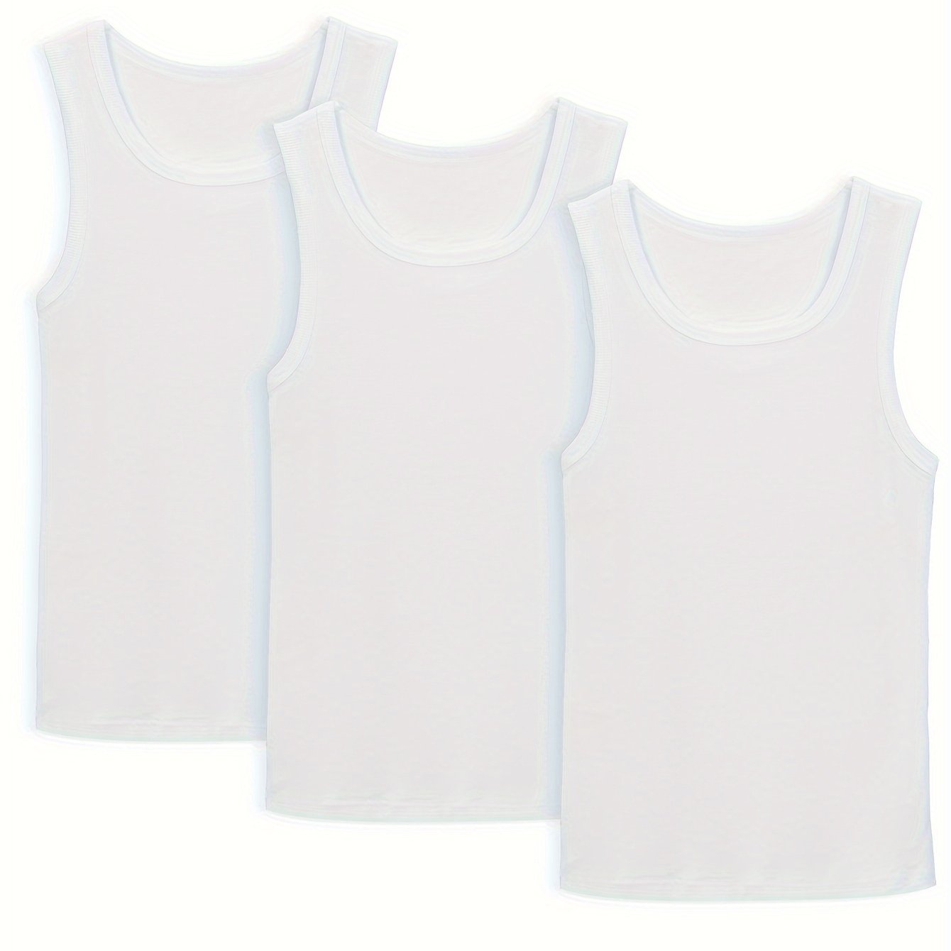 Men's Cotton Tank Top Pack of 3 Breathable Sleeveless Undershirts for Sports and Casual Wear