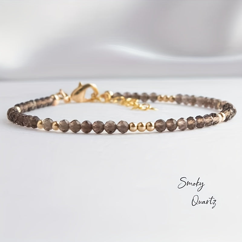 Женский браслет из бусин лунного и солнечного камня для подарка и украшений