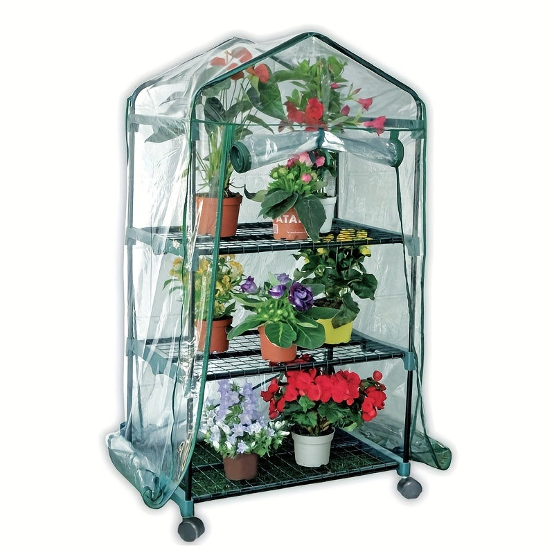 Multi-Layer PVC Greenhouse Cover Waterproof UV Windproof for Plants Seeds Herbs Vegetables