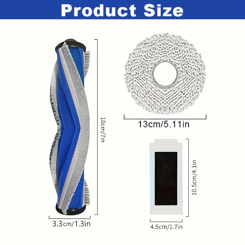 Set of 17 Robot Vacuum Accessories for Ecovacs Deebot T30S T30S Pro Includes Main Brush Filters Wipes Side Brushes Dust Bags