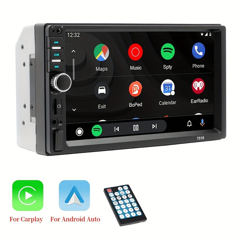 17.78cm HD Avtomobil Stereo Bosh ekran Android Auto CarPlay GPS Aux USB Rul boshqaruvi uchun simsiz ulanish