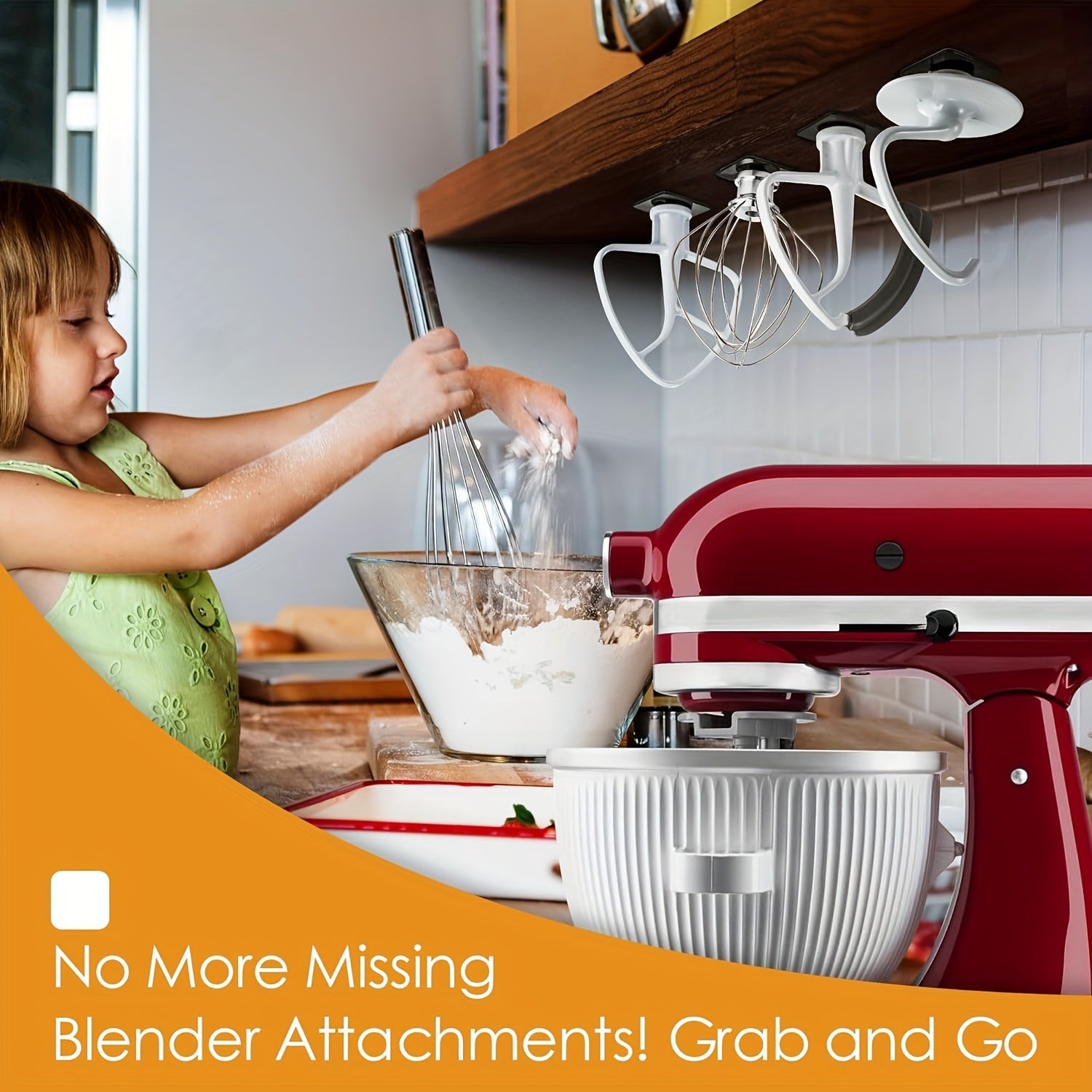 4 Pack Mixer Attachment Holders Organizer for Stand Mixers Storage Hooks