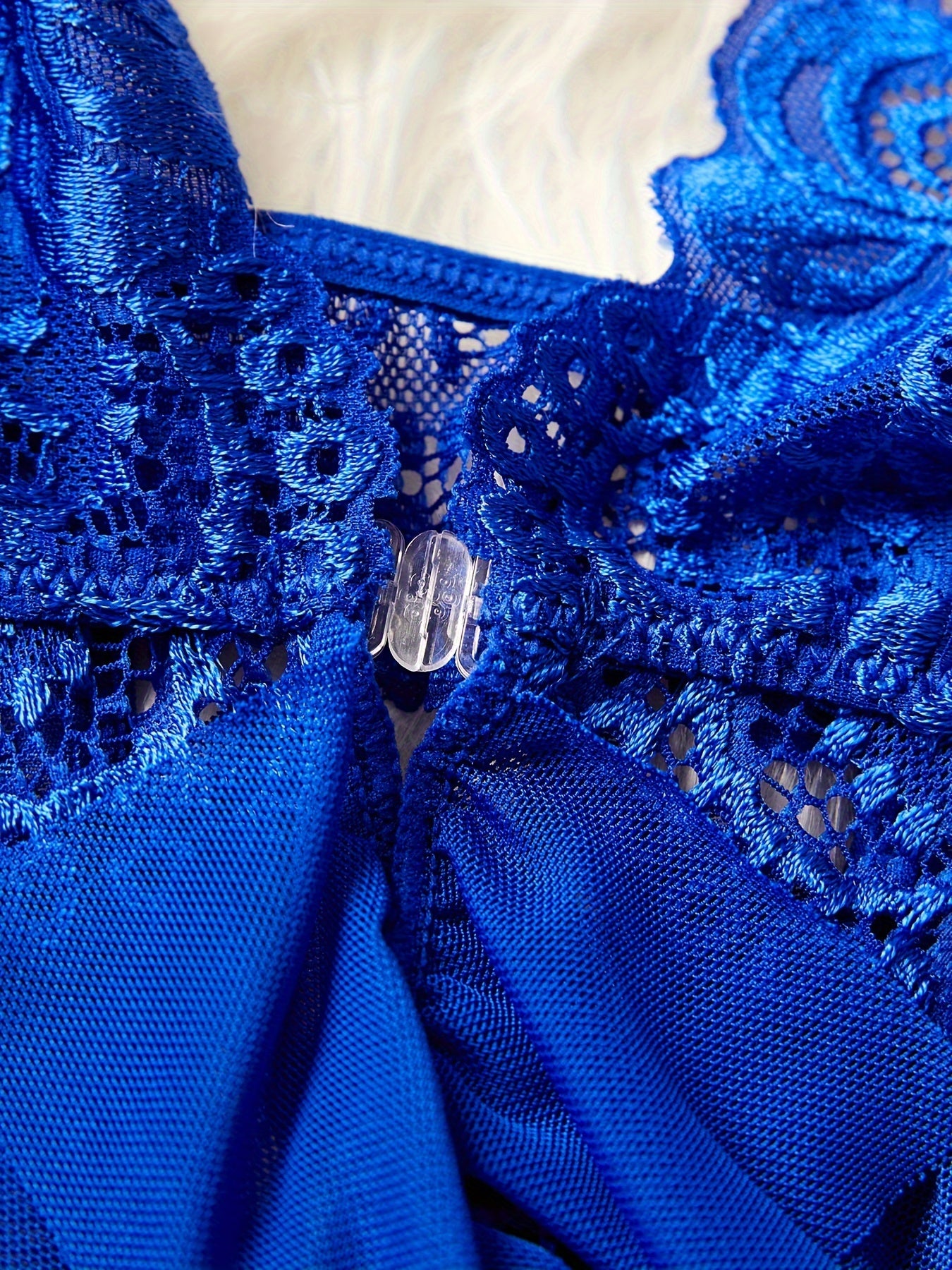 Women's Sheer Lace Nightdress with Deep V-Neck and Spaghetti Straps