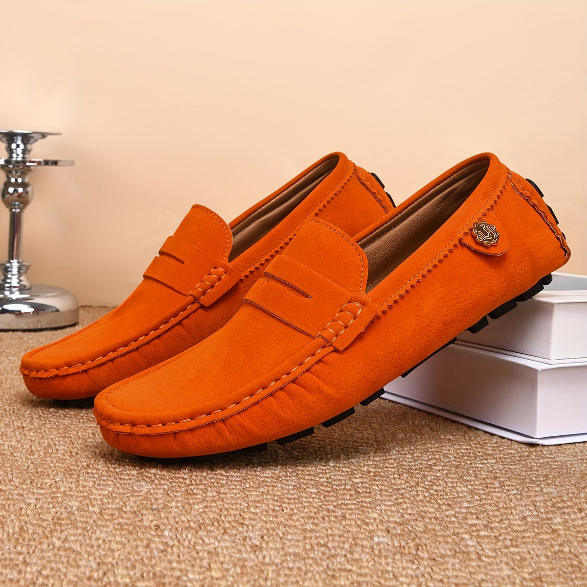 Men's Casual Loafers Microfiber Synthetic Leather Non-Slip Rubber Sole All-Season