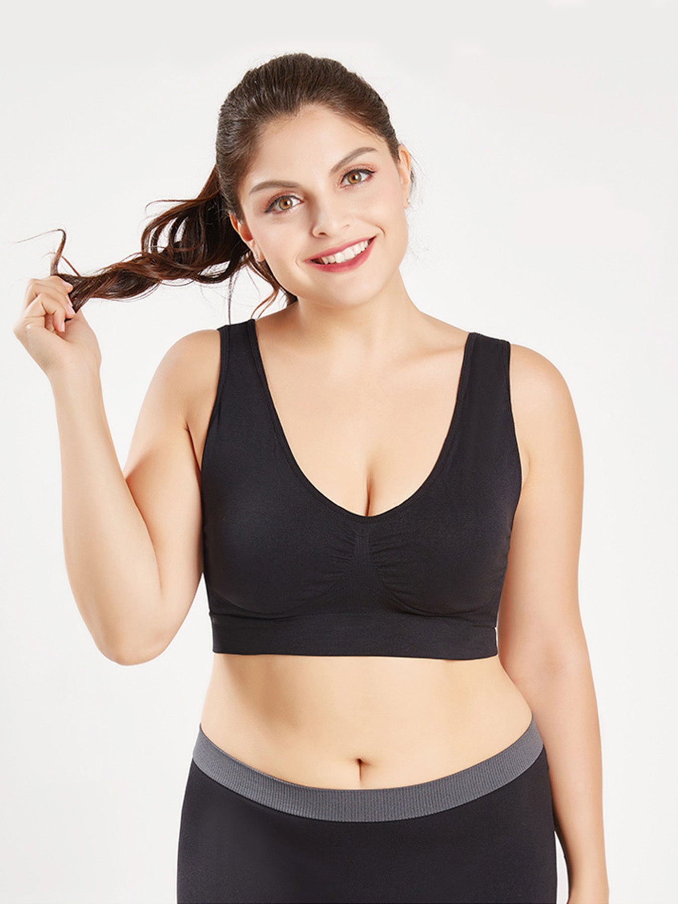 Women's Plus Size Seamless Sports Bras 5XL Breathable Supportive Gym Tops