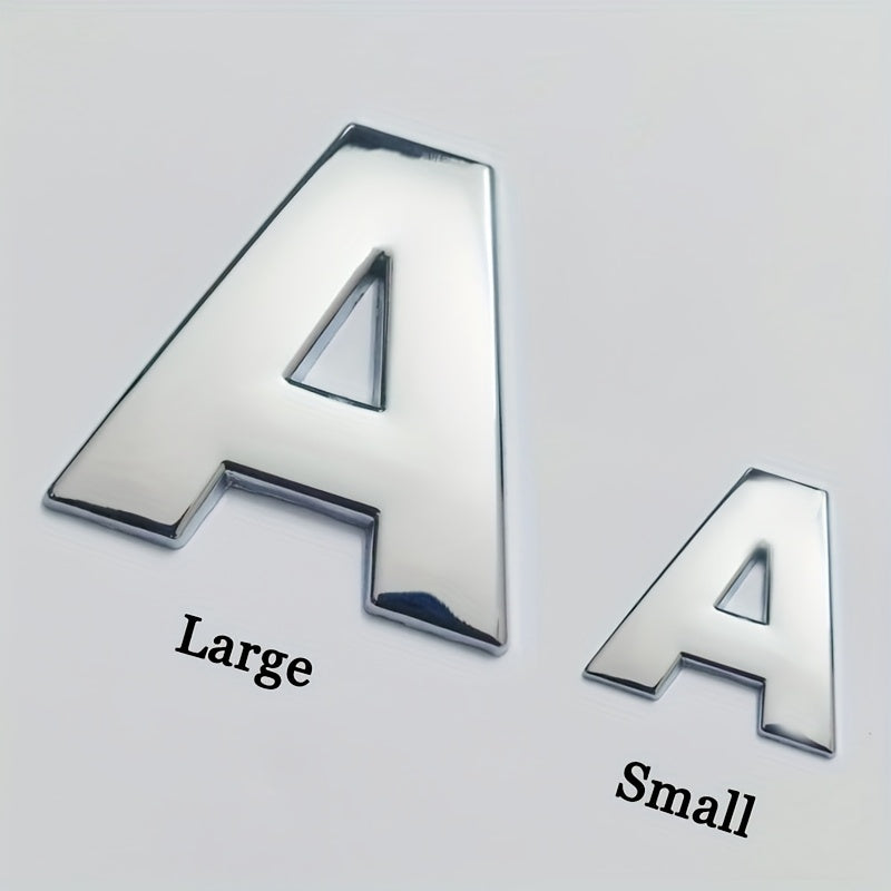 Moslashtiriladigan Kumush 3D Metall Avtomobil Emblemasi Katta Harf Raqami Zink Alloy Tashqi