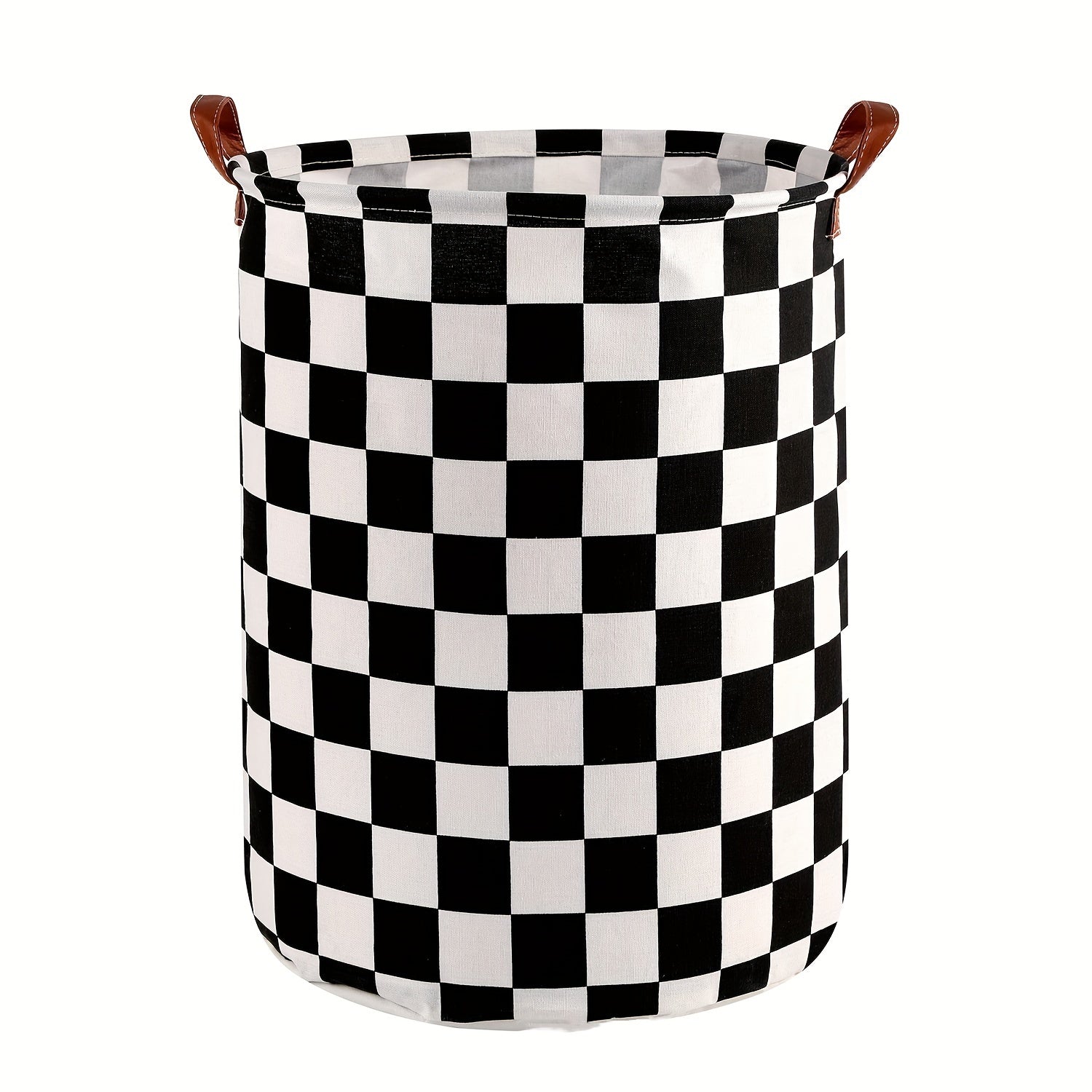 Canvas Fabric Collapsible Laundry Basket for Toys Clothes and Storage with Racing Flag Design