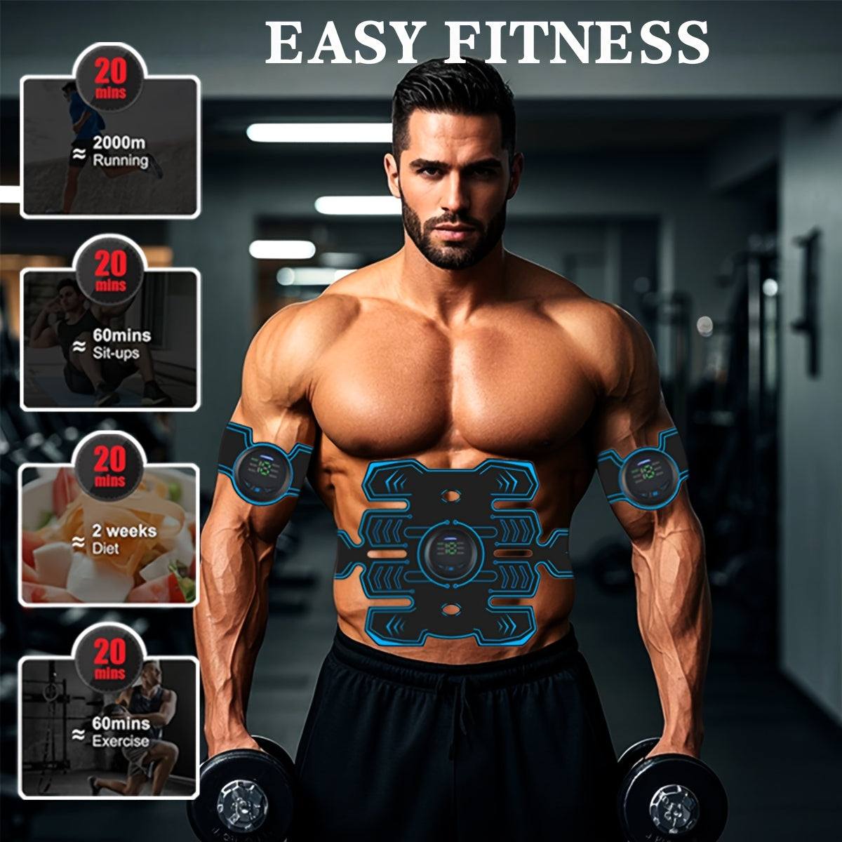 USB Charging Massage Waist Belt with TENS EMS Muscle Therapy Set