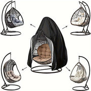 Qora suv o'tkazmaydigan tashqi wicker ikkilamchi tuxum o'rindiq qopqog'i 231.14 sm