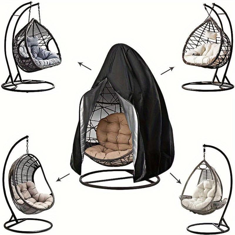 Black Waterproof Outdoor Wicker Double Egg Swing Chair Cover 231.14 cm