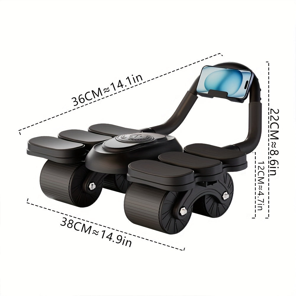 4-колесное оборудование для упражнений на животе с автоматическим возвратом для тренировки мышц и похудения живота