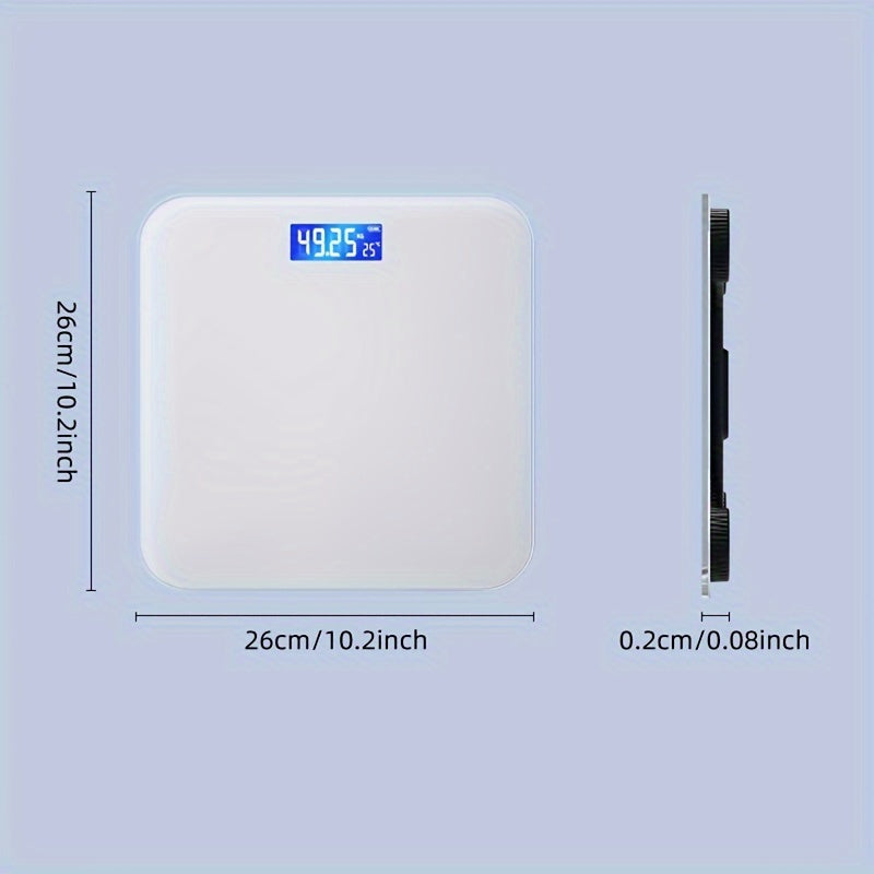 Stylish digital bathroom scale with tempered glass LCD display up to 180kg