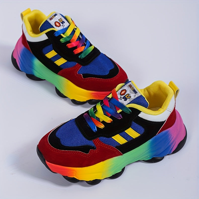 Women's Gradient Chunky Sneakers Breathable Non-Slip Casual Shoes