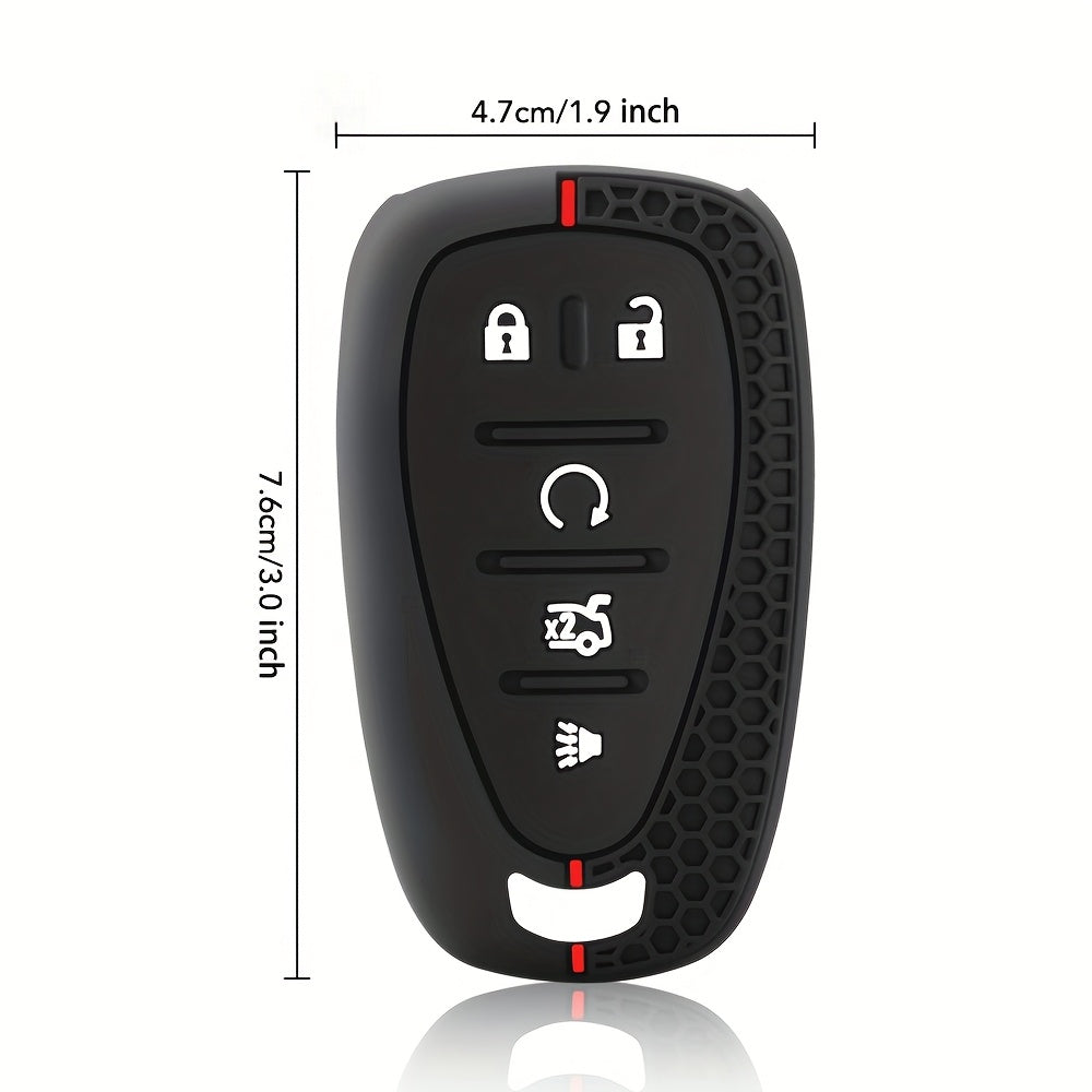 Silicone Car Remote Case for Chevrolet Keys with Keychain Holder
