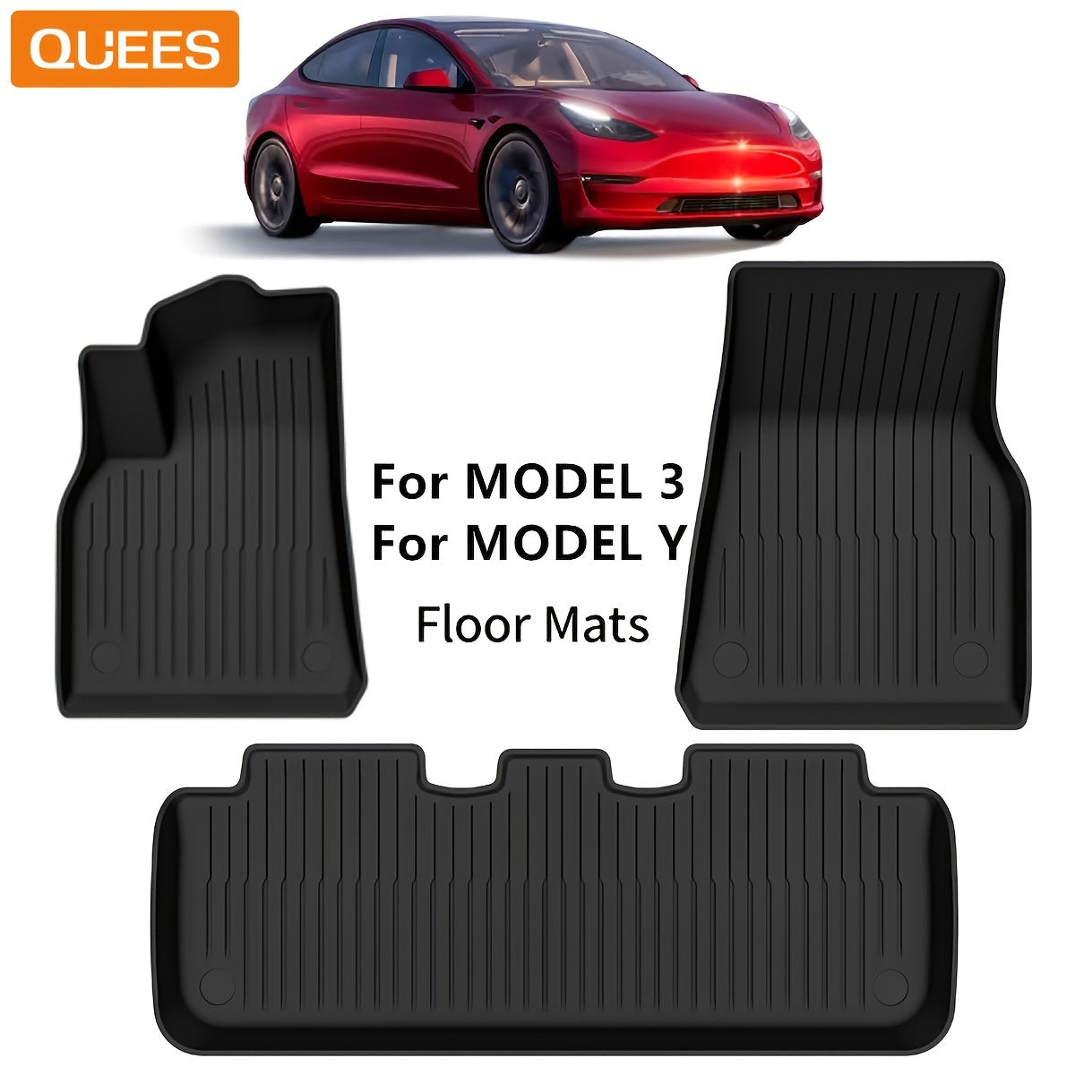 Car Floor Mats for Model Y and Model 3 TPE Durable Floor Liners