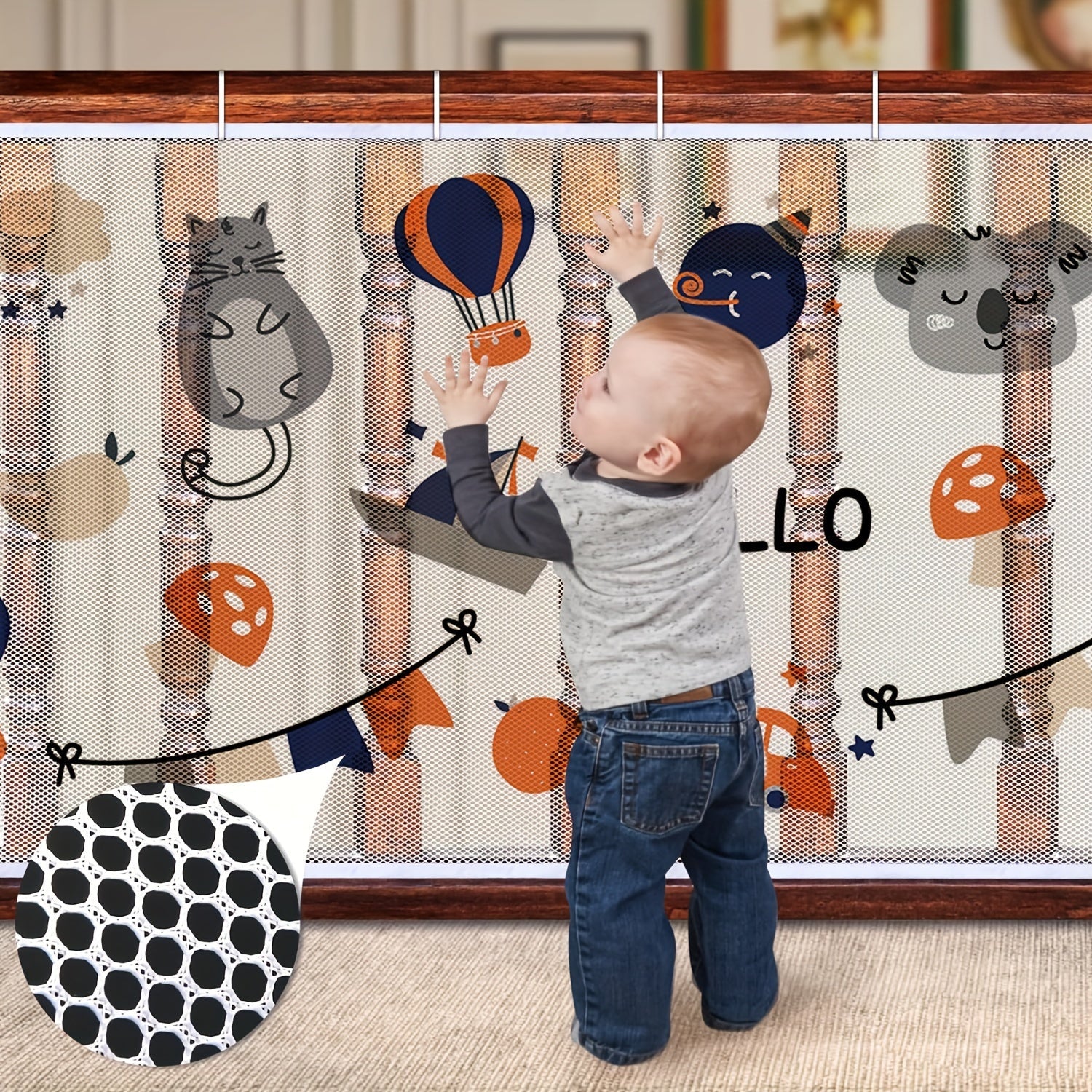 Kids Safety Net Set for Stairs and Balconies Childproof Guard Mesh for Children Ages 3 to 6