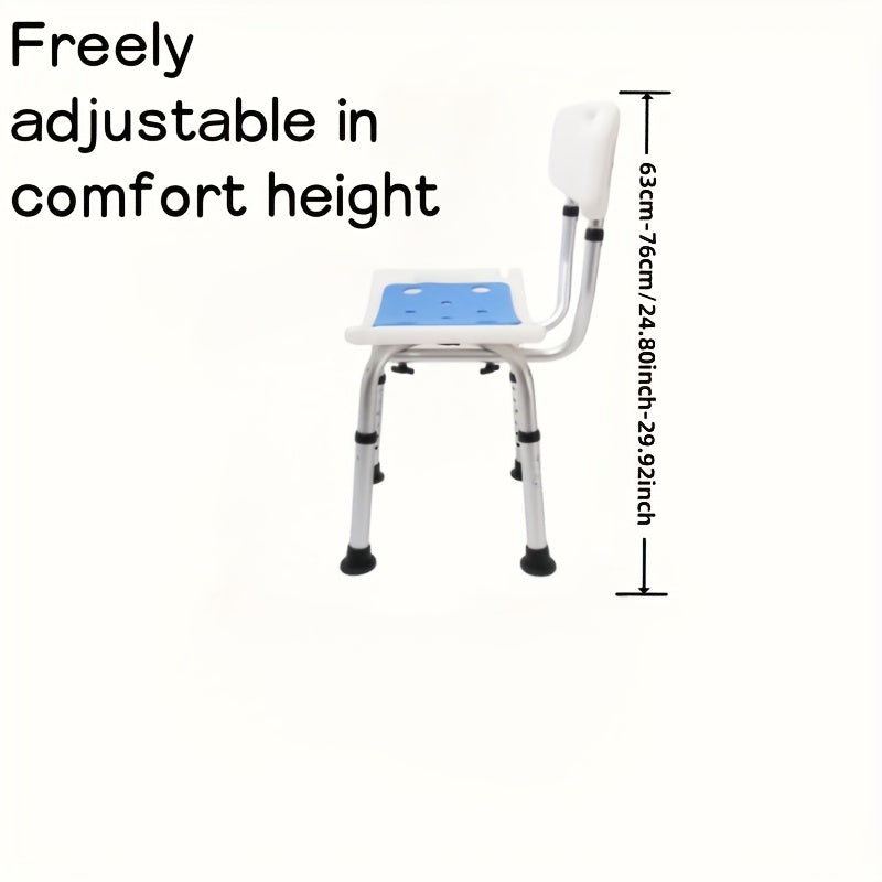 Aluminum Non-Slip Bath Chair for Elderly Pregnant Women and Kids No-Drill Shower Stool for Bathroom