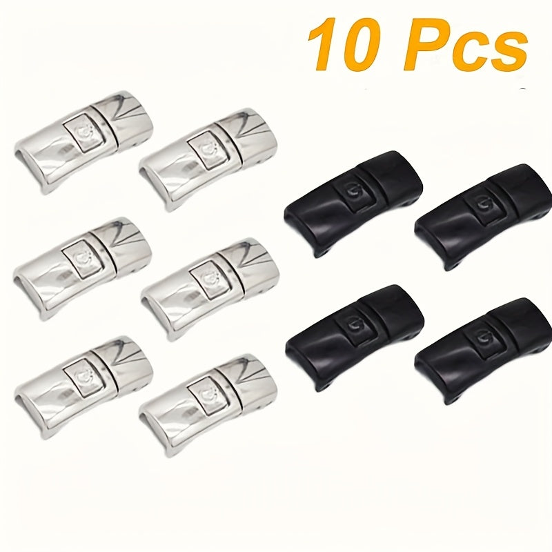 10pcs No-Tie Shoe Laces with Press-On Buckle Locks for Men Women Adjustable