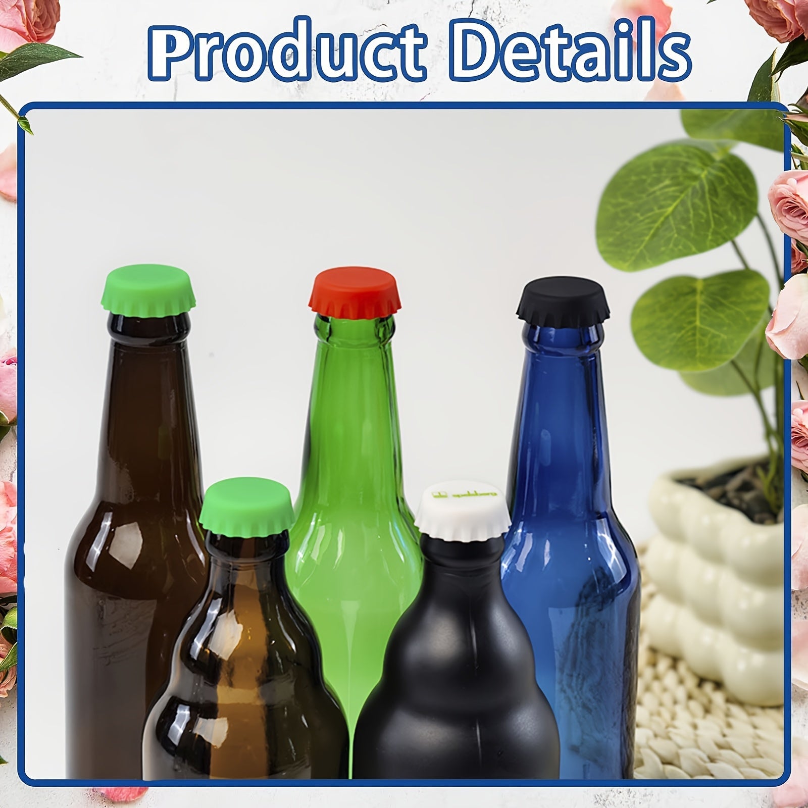 Set of 12 Silicone Bottle Caps Resealable Covers for Beer Soda Wine