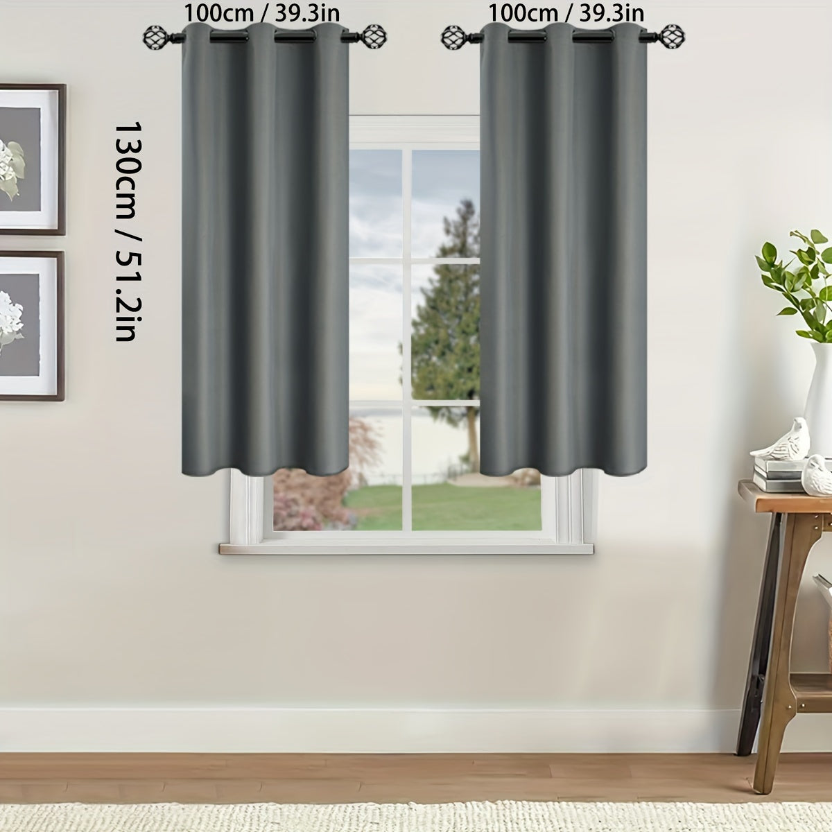 Blackout Curtains for Bedroom and Living Room, UV Protection, Easy Slide