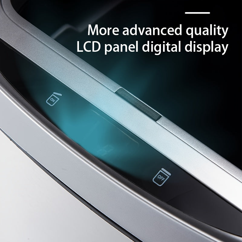 1 dona, Premium Stainless Steel Smart Trash Can - 10L hajm, Ko‘p sensorli faollashtirish, LCD panel, sumka saqlash, qulay batareya o‘rnini almashtirish, Zamonaviy uy dekoratsiyasi uchun ideal.