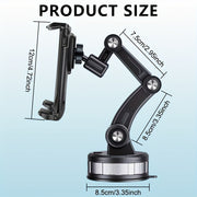 Universal avtomobil telefon va planshet uchun tutqich, sozlanadigan, katta yopishqoq shisha