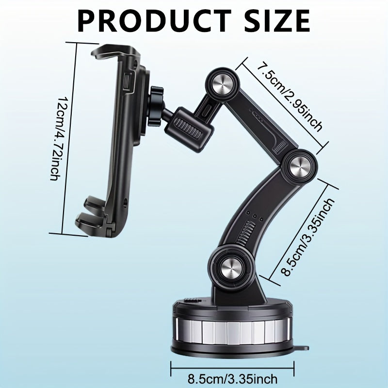 Soporte universal para coche para teléfono y tableta, ajustable, con ventosa grande