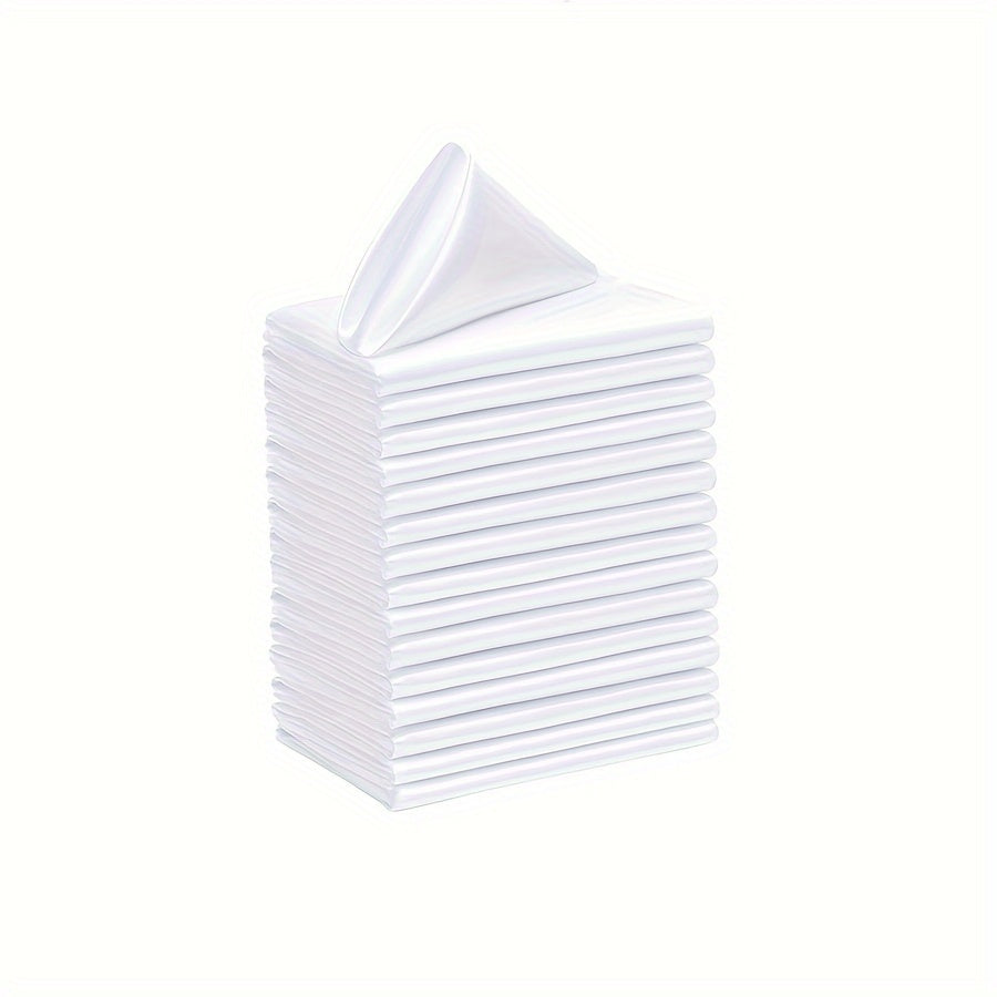 12/24 Polyester Satin Napkins 43.18x43.18 cm Square for Restaurants Weddings Banquets