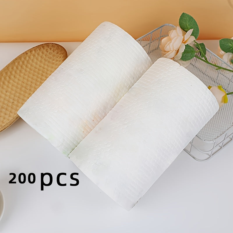 200 Pack Kitchen Paper Towels, 1-Ply Disposable Cleaning Cloths for Wet or Dry Use