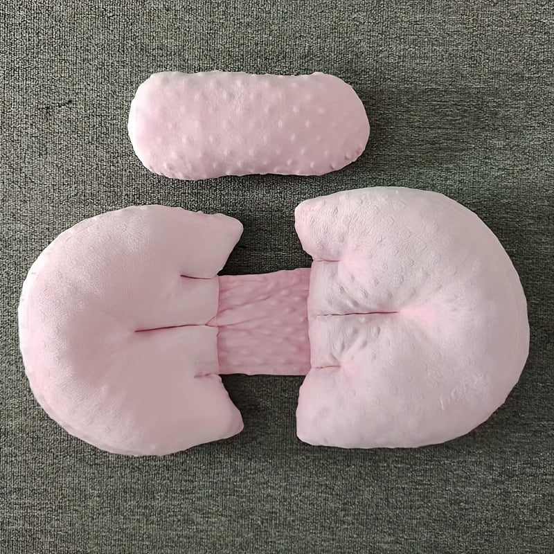 MiiYoung tomonidan Maternity Pillow - Yumshoq Beanie Velvet, Yon va Qorin bilan Uslubda Yotish uchun Belni Qo'llab-quvvatlash uchun U-Shaklida, Polyesterdan tayyorlangan