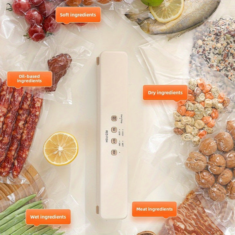 USB зарядка билан жиҳозланган кичик ўтказмайдиган вакуумли герметиклаштирувчи, овқатни сақлаш учун идеал.