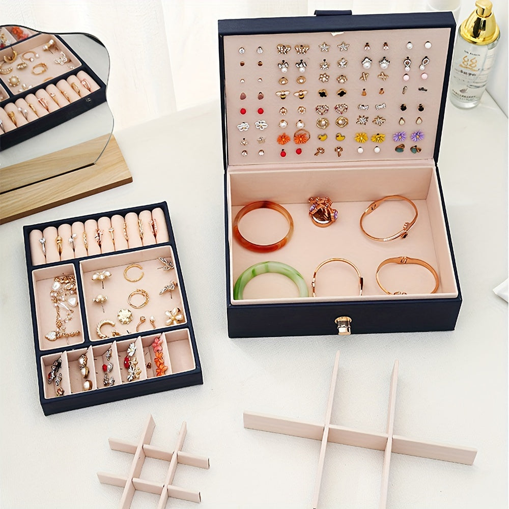 Yolgʻon charm uchun qulflangan zanjirlar, uzuklar, sirgʻalar uchun charm saqlash qutisi