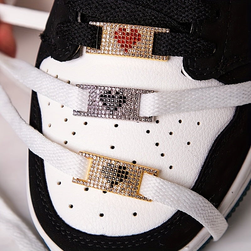 Unisex Heart-Shaped Zirconia Shoelace Buckles Fashion Shoe Accessories
