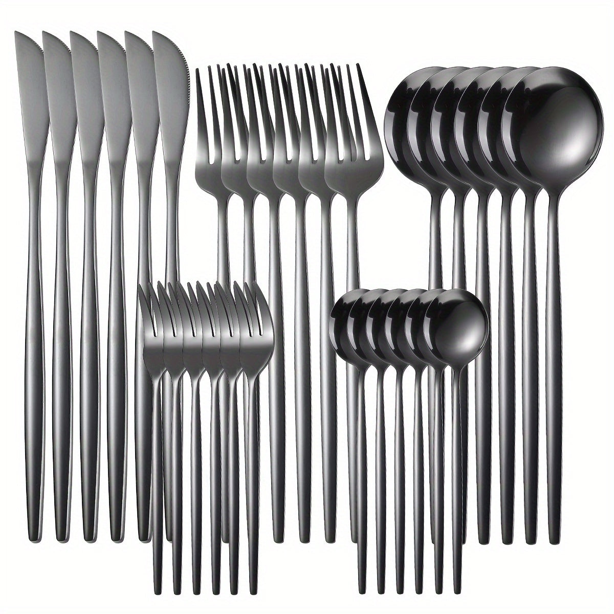 30-Piece Stainless Steel Tableware Set for Hotel Restaurant Kitchen Use