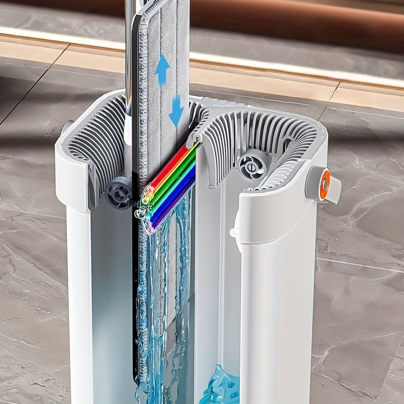 Katta tozalash uchun qopqog'li to'liq tekis pol uchun mop to'plami va 2 ta yostiq bilan kashka