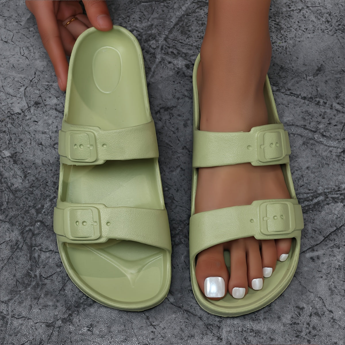 Ayollar uchun EVA slayd sandalki bej rang, kundalik, qulay, sirpanmaydigan, yupqa poyabzal