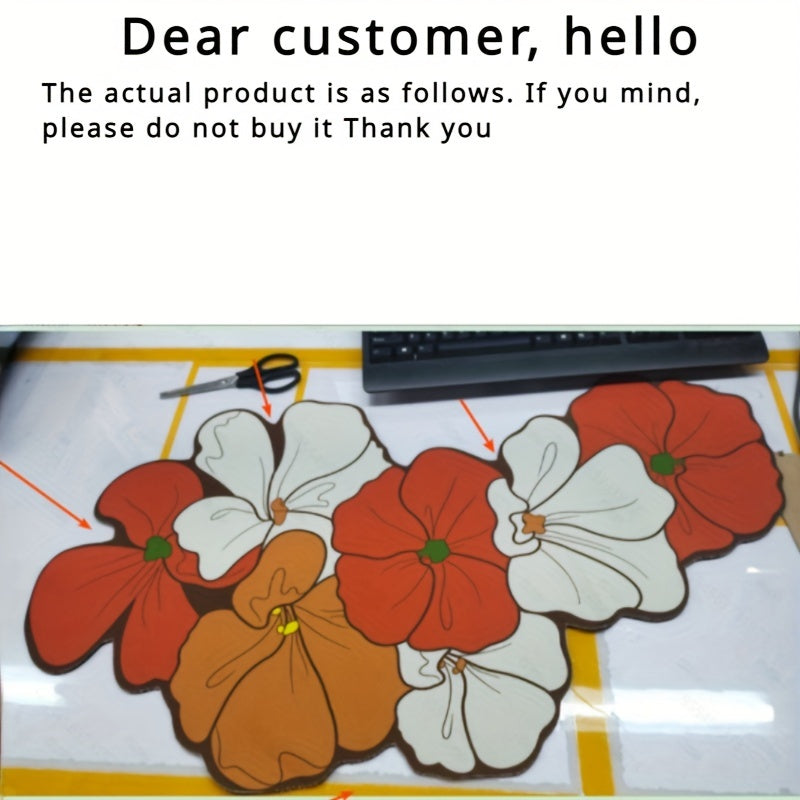 Flower Themed Bath Mat Non Slip Absorbent Quick Dry Bathroom Decor