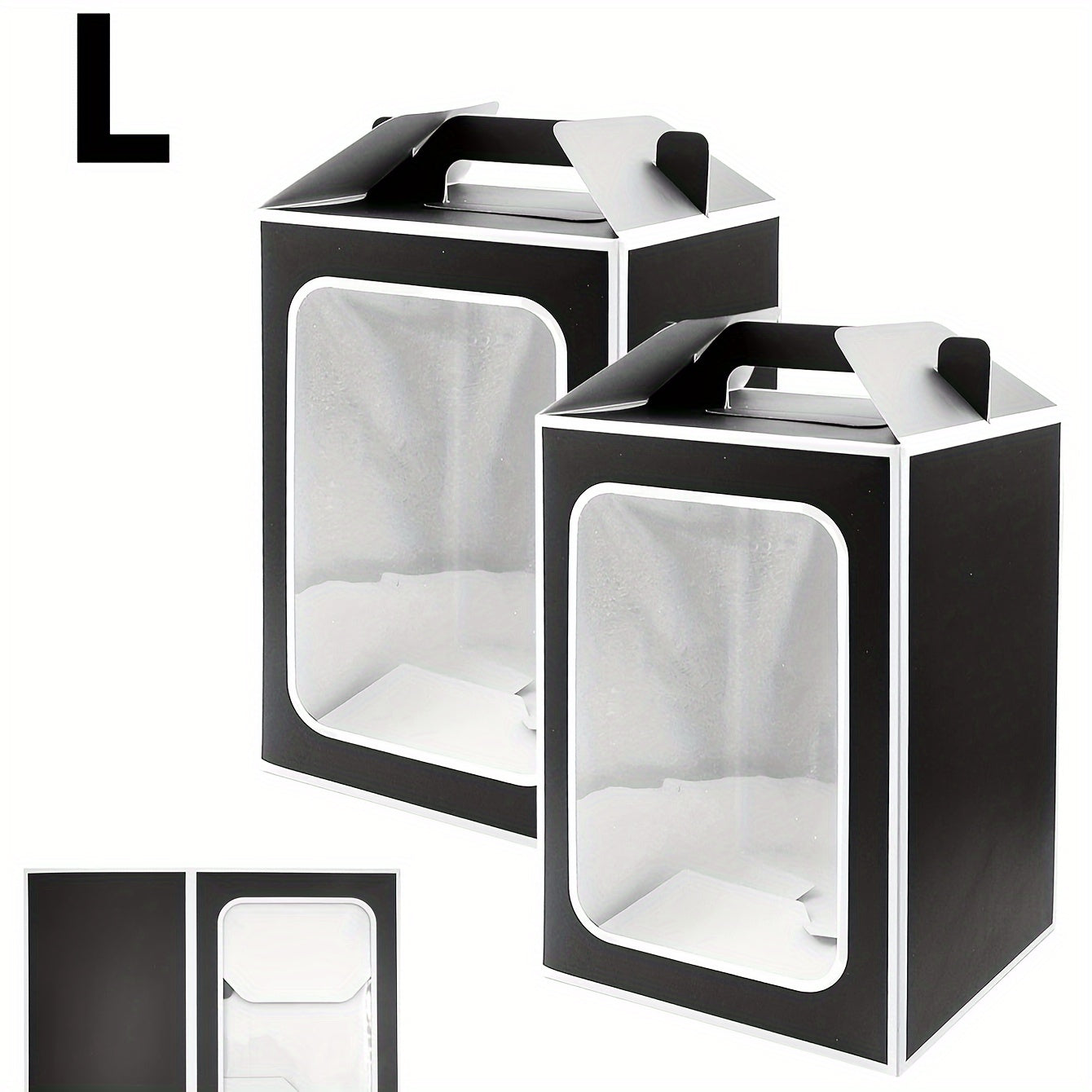 2 Cake Boxes with Clear Windows for Baked Goods Pastries and Party Favors