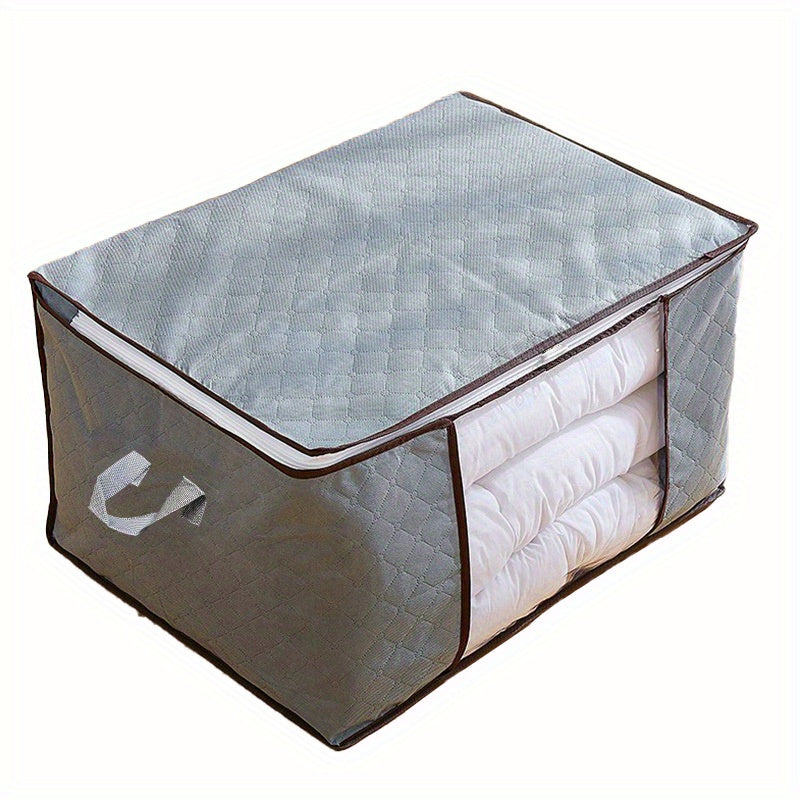 Canvas Storage Box with Clear Window for Clothes Blankets and Pillows