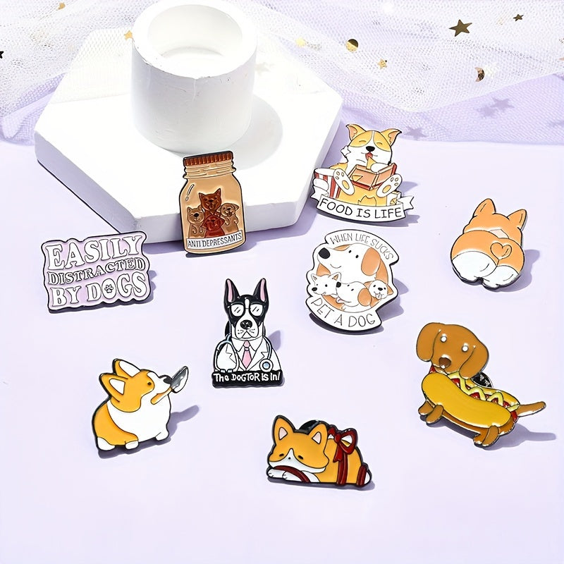 9 ta noaniq alloy it pinlari to'plami shlyapa, sumka va kiyim uchun minimalistik dizayn