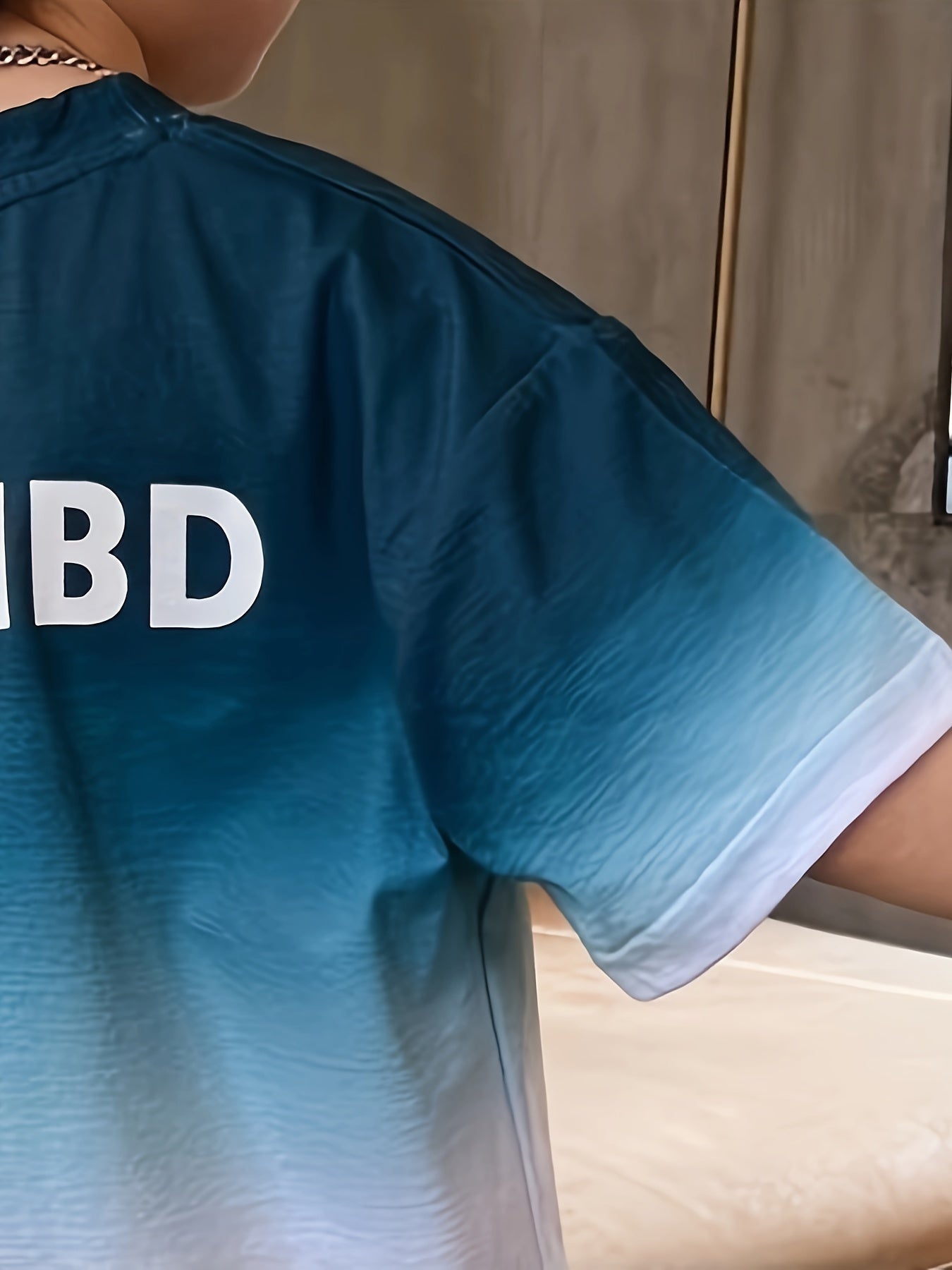 Kids Boys Casual Letter Print Gradient T-Shirt and Joggers Set Summer Lightweight Polyester