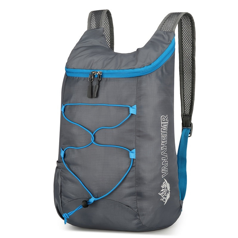 Mochila deportiva impermeable de nylon para hombres para senderismo, viajes al aire libre, plegable y ligera