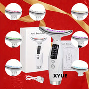 Qayta zaryadlanadigan LED yuz va bo'yin massajeri, 7 rang, raqamli ko'rsatkich, ergonomik dizayn va kollagenni oshiruvchi foydalari bilan.