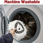 Ikkita ultrafin mikrofiber aylanuvchi mop boshini to'ldirish - Nam yoki quruq tozalash uchun mos, yuvilishi mumkin va ko'p maqsadli - Mikrofiber Da Mop bilan chang olish va chuqur tozalash uchun ideal