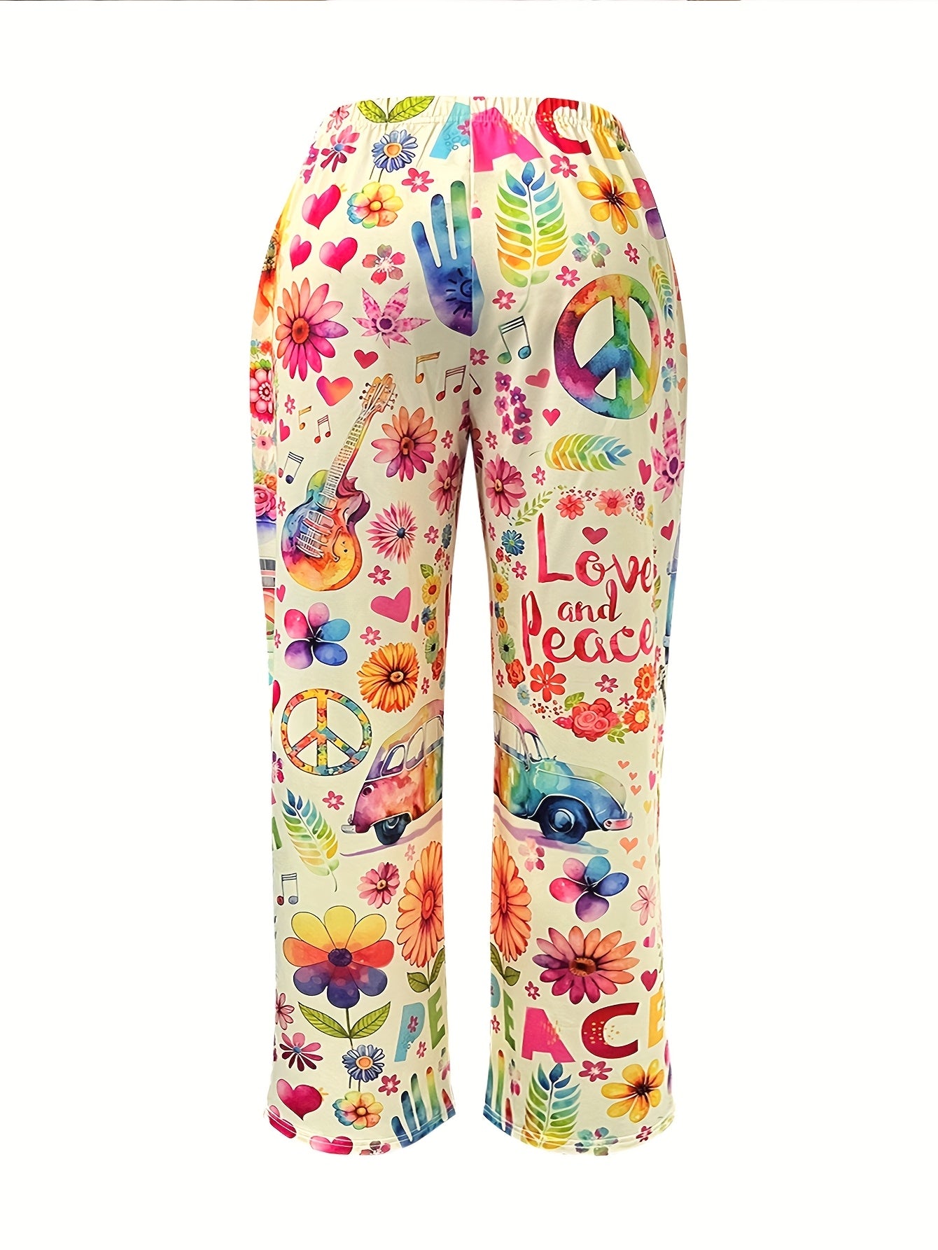 Women's Plus Size Bohemian Print Culottes with Pockets - Floral Summer Beachwear