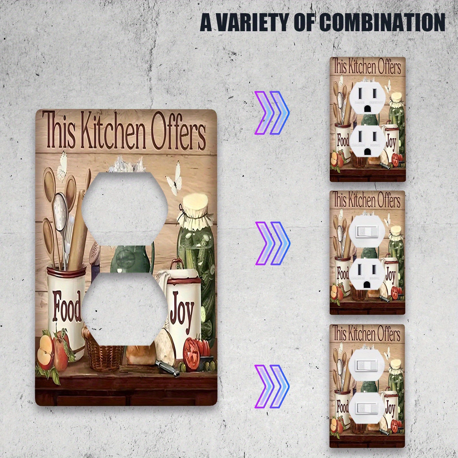 Cubierta decorativa para interruptor de luz, placa de pared para cocina o aula