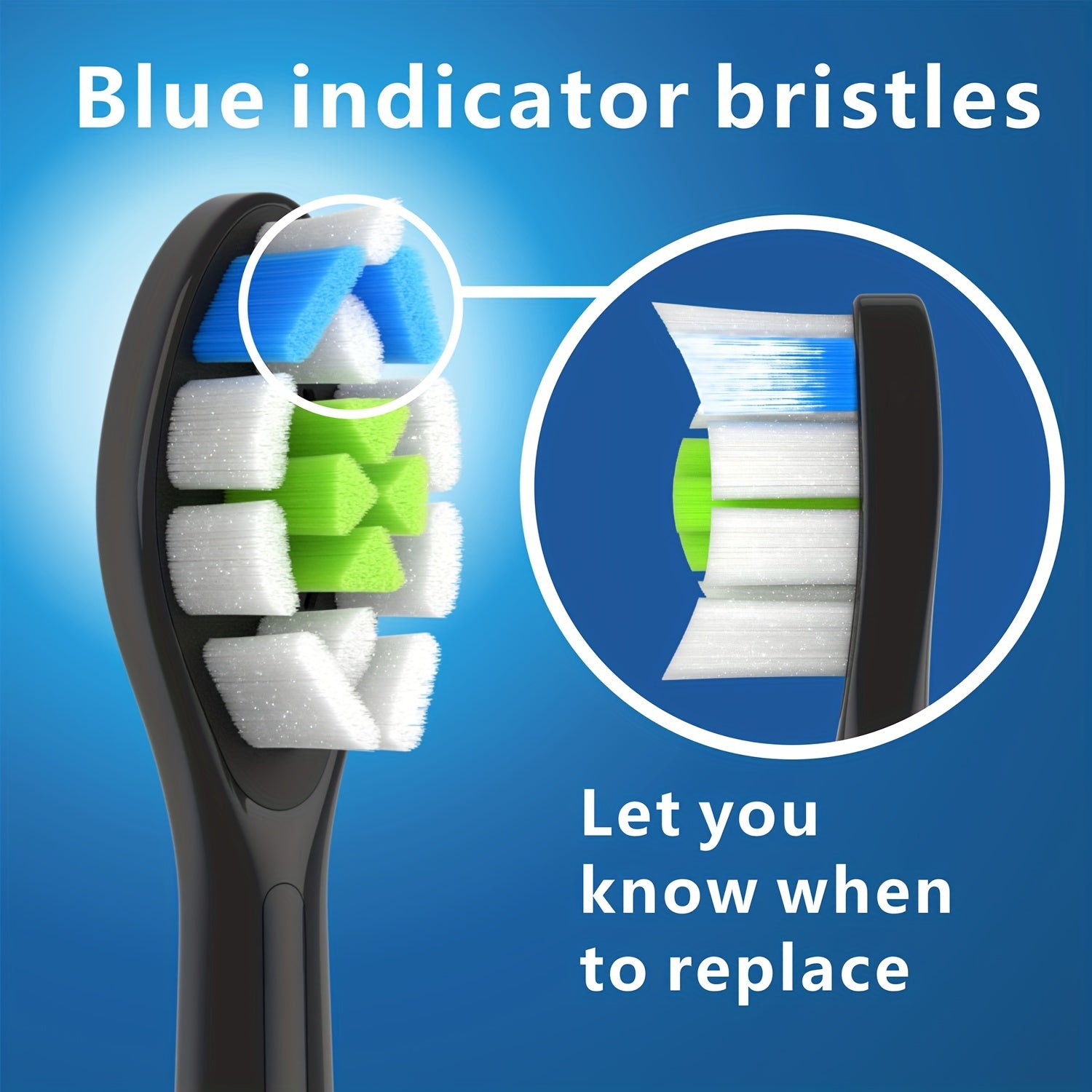 Elektr tish tozalash qurilmalari bilan mos keladigan 8 ta o'rnash uchun tish cho'tkasi boshliqlarining o'rnash uchun.