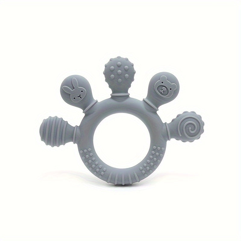 Silicone Teething Toy for Babies 0-3 Years Easy Grip Soft Chew Gift