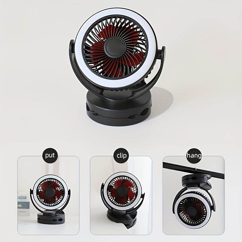 Clip-On Fan 15.24cm with 3 Speeds Quiet USB Desk and Clamp Fan