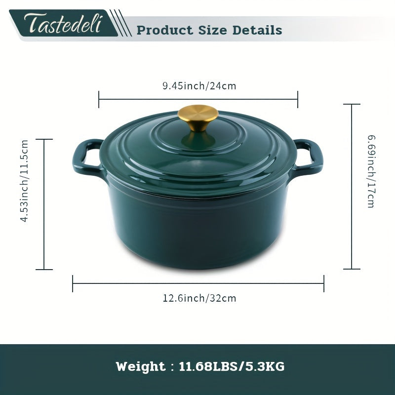 Enameled Cast Iron Dutch Oven 4.7 Qt for Cooking Baking and Serving